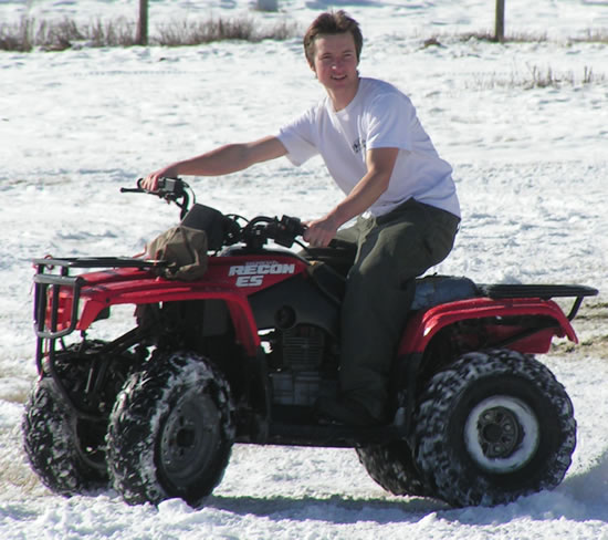 Ashton on the ATV