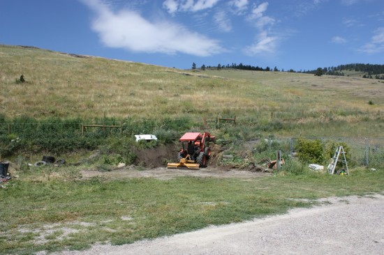 Donald helped to excavate and level the pad